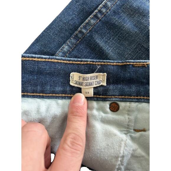 Madewell 9” High Riser Skinny Skinny Crop Women’s Blue Denim Jeans Size 28 - Picture 3 of 5